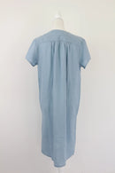 Light blue linen dress - seam running straight down the center-4