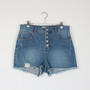 RE: Ultra High-Rise Denim Shorts | 5-Button Fly | Mid Blue Wash | Size 14-1
