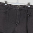 Cotton On High-Waist Charcoal Denim Shorts | Distressed Raw Hem | Size 18-4