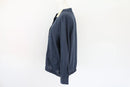 Navy blue 100% linen bomber jacket-3