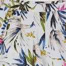 Tropical Floral Print High-Waist Shorts | Cream | Flowy Fit | Size XS-2