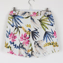 Tropical Floral Print High-Waist Shorts | Cream | Flowy Fit | Size XS-3