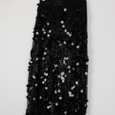 Black Wide-Leg Sequin Trousers | Coin Disc Embellishment | Party | Size M-2