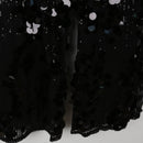 Black Wide-Leg Sequin Trousers | Coin Disc Embellishment | Party | Size M-3
