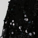 Black Wide-Leg Sequin Trousers | Coin Disc Embellishment | Party | Size M-5