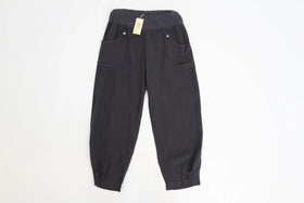 Charcoal cuffed leg 100% linen pants