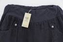 Charcoal cuffed leg 100% linen pants-2