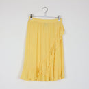 Soda Bloc Pastel Yellow Midi Skirt | Ruffle Wrap Hem | Flowy | Size 11/12-1