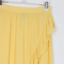 Soda Bloc Pastel Yellow Midi Skirt | Ruffle Wrap Hem | Flowy | Size 11/12-3
