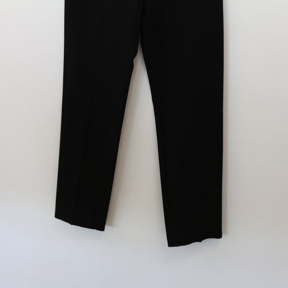 M&S Collection Black Straight Leg Trousers | Two-Way Stretch | Mid Rise | Size 12
