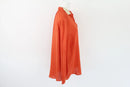 Orange 100% linen long sleeve blouse-3