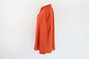 Orange 100% linen long sleeve blouse-5