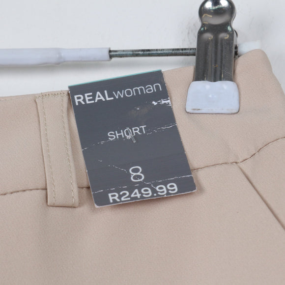 Real Woman Cream Wide-Leg Bermuda Shorts | High Waist | Tailored | Brand New | Size 8