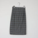 Mango Basics Grey Windowpane Check Midi Pencil Skirt | High Waist | Tailored | Size 34-1