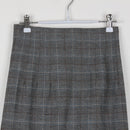 Mango Basics Grey Windowpane Check Midi Pencil Skirt | High Waist | Tailored | Size 34-2