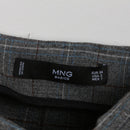 Mango Basics Grey Windowpane Check Midi Pencil Skirt | High Waist | Tailored | Size 34-3