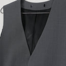 Charcoal Grey Tailored Suit Waistcoat | V-Neck | 4-Button | Satin Lined | Size L-3
