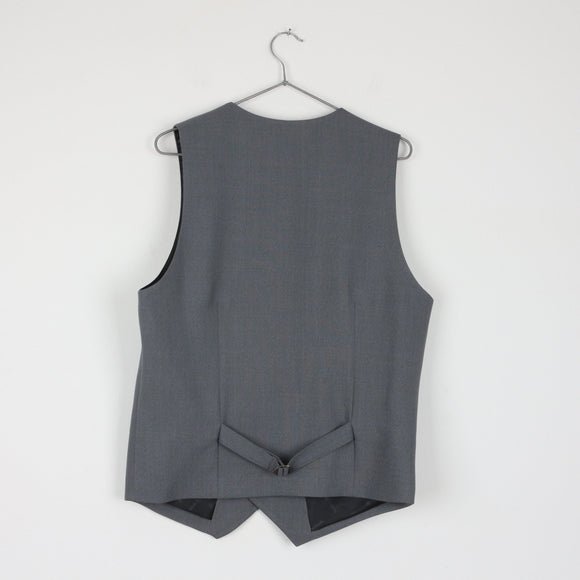 Charcoal Grey Tailored Suit Waistcoat | V-Neck | 4-Button | Satin Lined | Size L