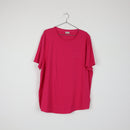 Earthaddict Hot Pink Oversized Crew-Neck T-Shirt | Tonal Logo | Curved Hem | Size 40-1