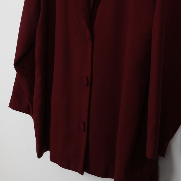 Talk Burgundy Tailored Blazer Coat | Notched Lapel | Satin Lined | Size 40