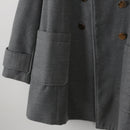 Style Republic Grey Wool-Blend Double-Breasted Coat | Gold Buttons | Patch Pockets | Size 48-2