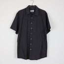 Charcoal Jacquard Weave Short-Sleeve Shirt | Spread Collar | Brand New | Size L-1