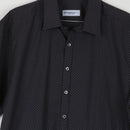 Charcoal Jacquard Weave Short-Sleeve Shirt | Spread Collar | Brand New | Size L-2