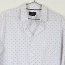 Cotton On White Slim Fit Shirt | Micro Cross Print | Long Sleeve | Size L-4