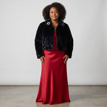 Truworths Black Faux Fur Bolero | 3/4 Sleeve | Sizes 34–42 | Brand New - 0