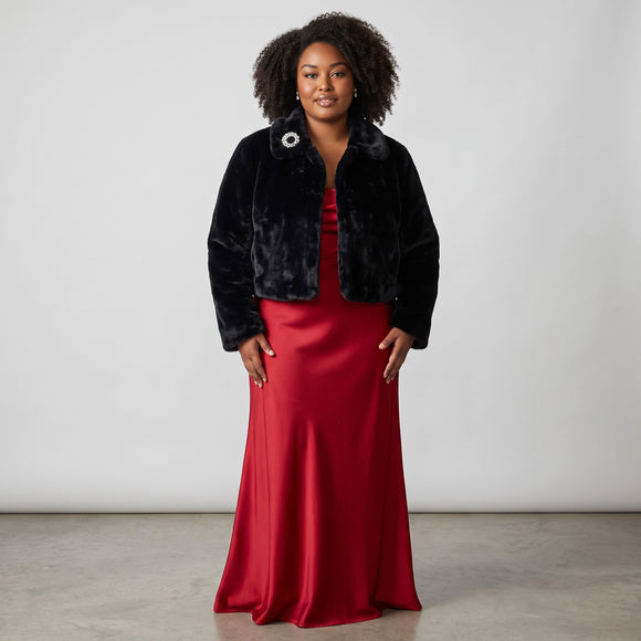 Truworths Black Faux Fur Bolero | 3/4 Sleeve | Sizes 34–42 | Brand New