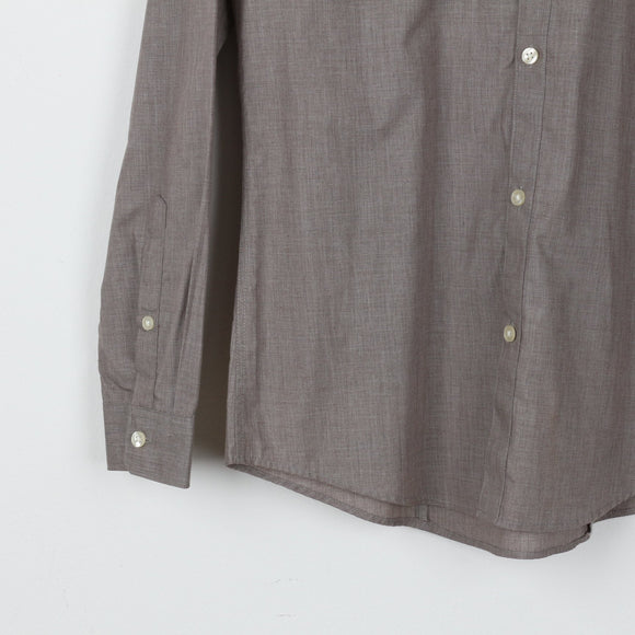 H&M Slim Fit Easy Iron Taupe Dress Shirt | Spread Collar | Long Sleeve | Size M