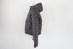 Truworths grey quilted cropped jacket with removable hood - 0