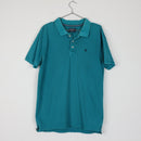 Old Khaki Teal Piqué Polo Shirt | 3-Button Placket | Tonal Logo | Size M-1