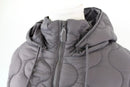 Truworths grey quilted cropped jacket with removable hood-5
