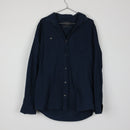 Scotch & Soda Navy Relaxed Shirt | Snap Buttons | Spread Collar | Curved Hem | Size M-1