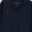 Scotch & Soda Navy Relaxed Shirt | Snap Buttons | Spread Collar | Curved Hem | Size M-2
