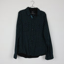 191 Unlimited Teal & Black Buffalo Check Flannel Shirt | Relaxed Fit | Chest Pocket | Size M-1