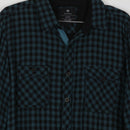 191 Unlimited Teal & Black Buffalo Check Flannel Shirt | Relaxed Fit | Chest Pocket | Size M-3