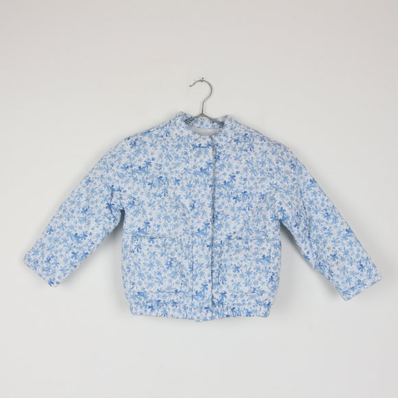 Dunnes blue floral puffer jacket - 4-5Y