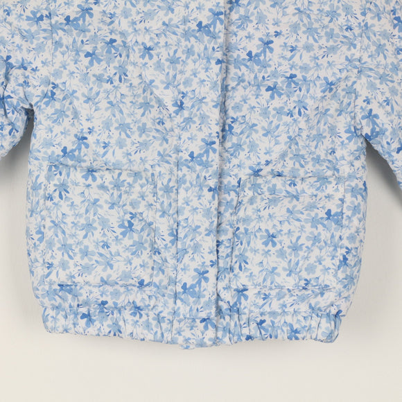 Dunnes blue floral puffer jacket - 4-5Y