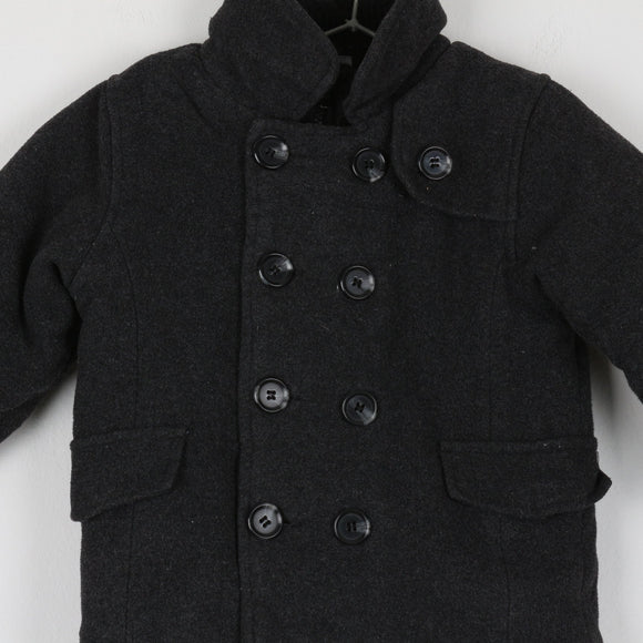 George Charcoal Melton Coat