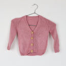 Pink Handmade Jersey with Wooden Buttons (6-12 Months)-1