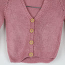 Pink Handmade Jersey with Wooden Buttons (6-12 Months)-2