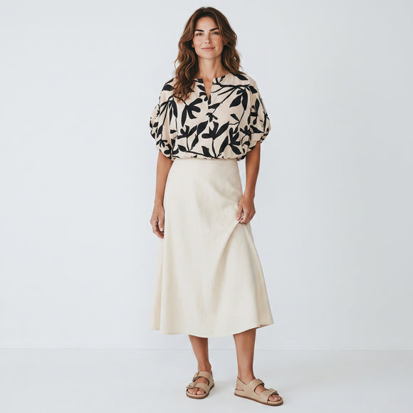 White & Black Monochrome Print Crop Top | Sizes S–L | Brand New