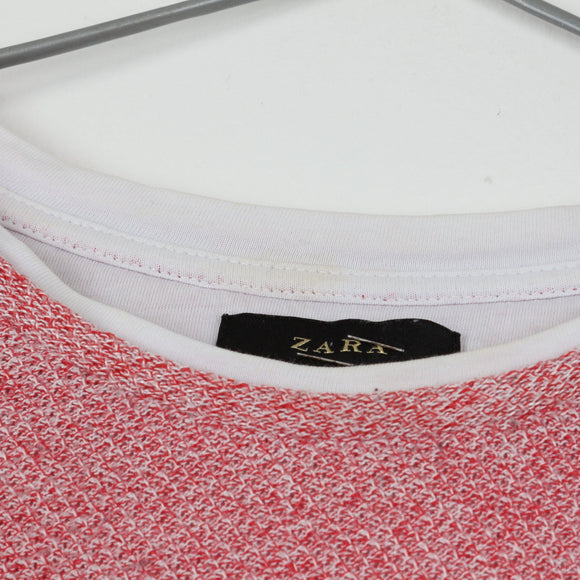 Zara Red & White Knitted T-Shirt (L)