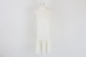 Cream drop waist pleated dress - XXL