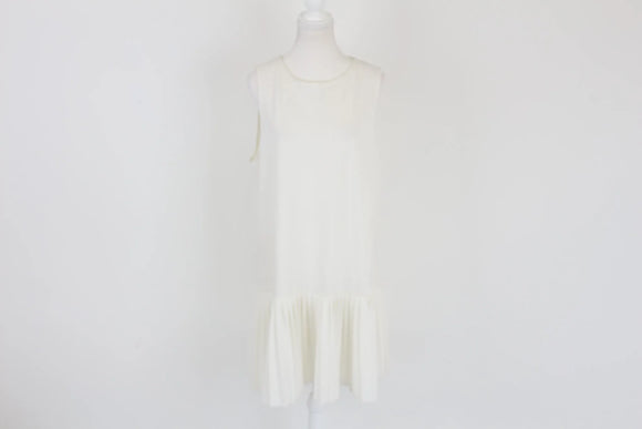 Cream drop waist pleated dress - XXL