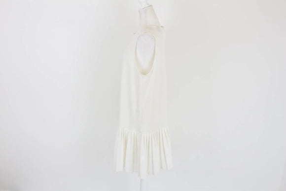 Cream drop waist pleated dress - XXL