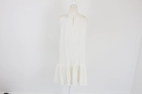 Cream drop waist pleated dress - XXL