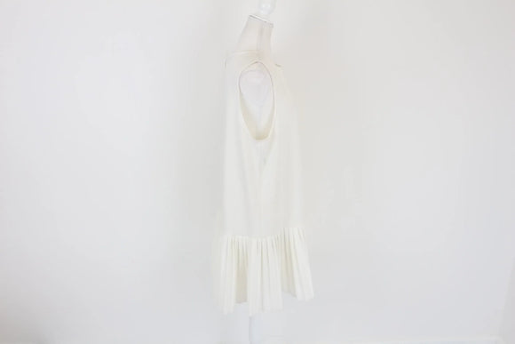 Cream drop waist pleated dress - XXL